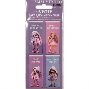 Закладка магнитная deVENTE  Amai Menoko (25*56,6мм) набор 4 шт арт.8065600