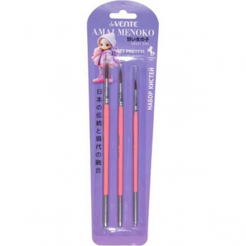 Набор кистей 03 шт deVENTE Amai Menoko (пони № 2,4,7) в карт. блистере арт. 8072609