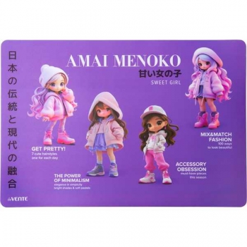 Коврик на стол А3  430*290 мм deVENTE Amai Menoko, 500 мкм, с цв. рис. арт.8061607