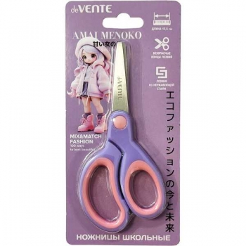 Ножницы deVENTE 13,5 см детские Amai Menoko, закругл. кончики, прорезин. ручки, в карт. блист арт.8010604