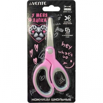 Ножницы deVENTE 13,5 см детские У меня лапки, закругл. кончики, прорезин. ручки, в карт. блист арт.8010608