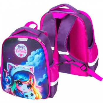 Рюкзак школьный Attomex  Optima. Best Friends 37x28x18 (17 л) вес 700гр., 1 отдел, 2 бок. кармана арт.7033600