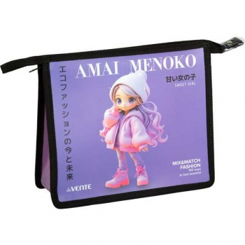 Папка д/тетр. А5 на молнии, картон/пластик deVENTE Amai Menoko (243*200*80мм), фактура песок арт.8056602