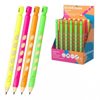 Карандаш автоматический (цанговый) 2,0 мм ErichKrause GripLine Neon с точилкой арт.65564
