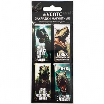 Закладка магнитная deVENTE  T-Rex (25*56,6мм) набор 4 шт арт.8065613
