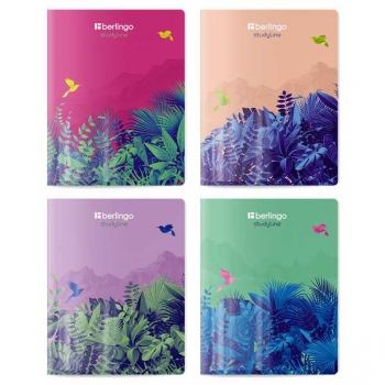 Тетрадь 48л в клетку Berlingo Flower Art, 80г/м2, софт-тач, ассорти арт.CBs_48S20
