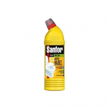 Средство для очистки туалета SANFOR WC Лимонная свежесть антиналет, 1кг, гель арт.1954/619241