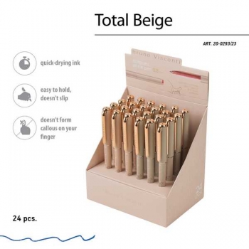 Ручка шариковая Bruno Visconti TOTAL BEIGE, 0.5мм,чернила на масл.основе,ассорти,синяя арт.20-0293/23