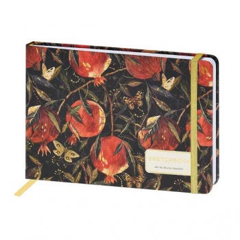 Скетчбук 213*146мм 40л.на резинке Bruno ViscontiSKETCHBOOK.FLORA.ГРАНАТ,150г/м2,белая бум,тв.обл,д/марк  арт.1-609/02
