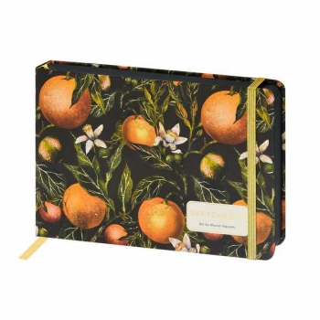 Скетчбук 213*146мм 100л.на резинке Bruno Visconti SKETCHBOOK.PARADISE.ORANG,100г/м2,черная бумага,тв.обл  арт.1-608/01