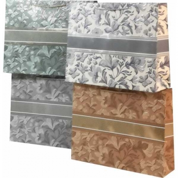 Пакет подарочный 32x26x10 см бумажный deVENTE Vintage Pattern 210 г/м2, асс-ти 4 диз-на, горизонтальный арт.9041514