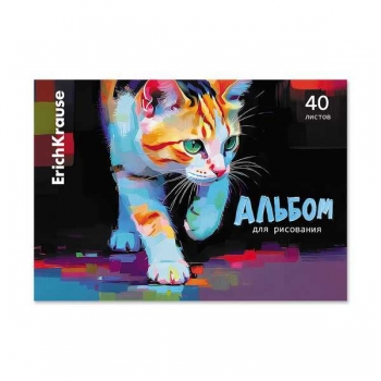Альбом для рисов. А4 40л. ErichKrause Street Cat, клеевое скрепление арт.58325