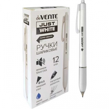 Ручка автоматическая deVENTE JUST WHITE, 0.5мм, цв. корп. белый, синяя арт. 5070500