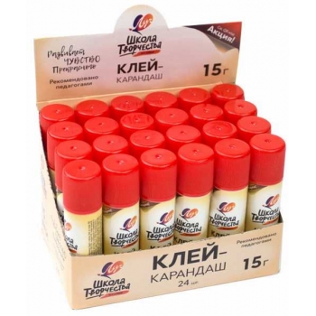 Клей-карандаш Луч Школа творчества 15г. в карт. дисплее арт.29С 1736-08