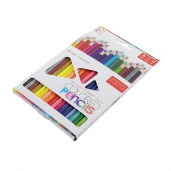 Карандаши Bruno Visconti   18цв BRIGHT COLORS  пластиковые, трехгранные,  в картонной уп. арт.30-0148