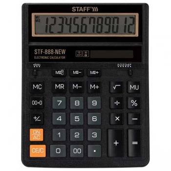 Калькулятор STAFF STF-888-New 12 разр., 202х158мм, двойное питание, черный арт.273831