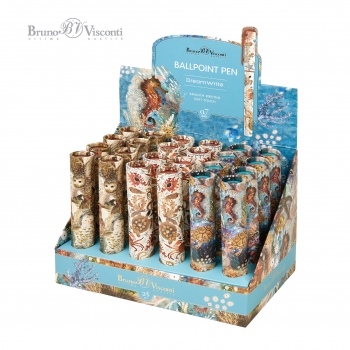 Ручка шариковая Bruno Visconti DreamWrite. Fauna. Бабочки  в карт. тубе, 0.7 мм, синяя, 2 вида арт.20-0264/26