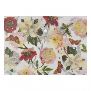 Папка-конверт А4 (335x235мм) на кнопке Bruno Visconti FLORA.ПИОНЫ, 180мкм, полупрозрачная, с рисунком арт.14-036/14
