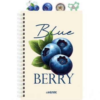 Тетрадь А5 80л на кольцах deVENTE Fruits. Blueberry, пласт. обл., 4 пласт.разделителя с фигурн. вырубкой арт.2059500