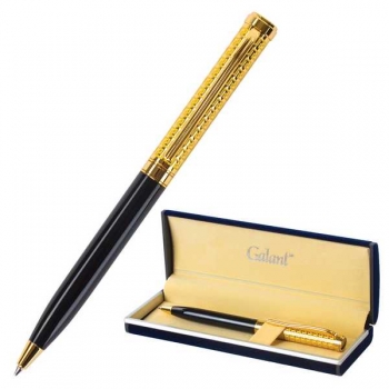 Ручка шариковая GALANT подарочная Empire Gold 0.7мм, синяя, корпус черный с золотистым, золотистые детали арт.140960