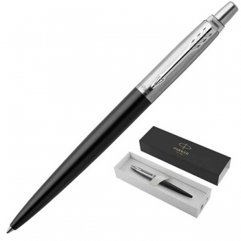 Ручка шариковая PARKER подарочная Jotter Core Bond Street Black CT 0.7мм, синяя,корпус черный, детали хром арт.142381