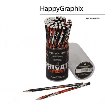 Карандаш Bruno Visconti HB ч/гр. HappyGraphix. Держись подальше. Частная собственность, трехгранный арт.21-0030/62