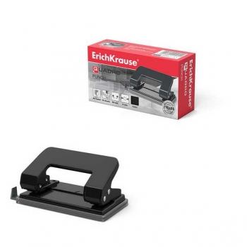 Дырокол (10 л) ErichKrause Quadro с линейкой, ассорти арт.4560