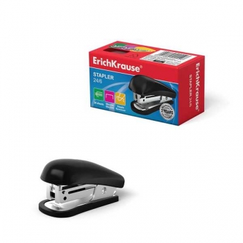 Степлер 24/6 (20л) ErichKrause мини Compact , вмещает 50 скоб, с антистеплером, ассорти арт.4552