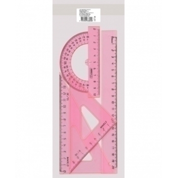 Набор   средний флю прозр (треуг.2шт,лин.20,тр-р) арт.НГ14