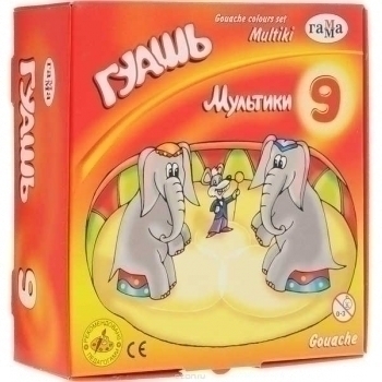 Гуашь МУЛЬТИКИ,  9цв, 20мл арт.221031