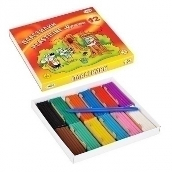 Пластилин МУЛЬТИКИ, 12цв, 240гр со ст. арт. 280018