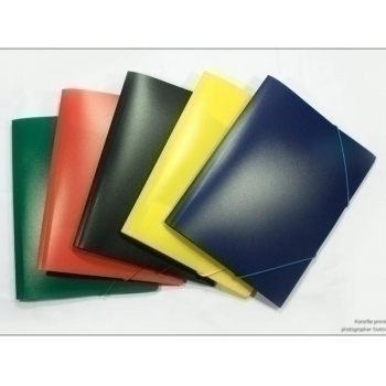 Папка А4 на резинках пластик. 0,5 мм синяя арт.055PR-2