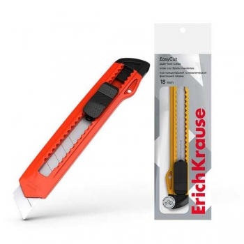 Нож канцелярский ErichKrause STANDARD push-lock (18мм), в пакетике арт.19145