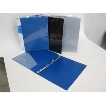 Папка А4 на 4 кольцах 25мм песок пластик. черная арт.071Q-4K