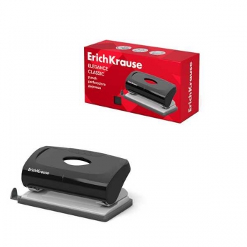 Дырокол (10 л) ErichKrause Elegance с линейкой, ассорти арт.15130