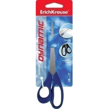 Ножницы ErichKrause Dinamic 18 см, асимметричные кольца, ассорти, карт. блистер арт.14869