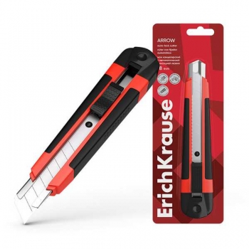 Нож канцелярский ErichKrause ARROW auto-lock (18мм)  арт.19152