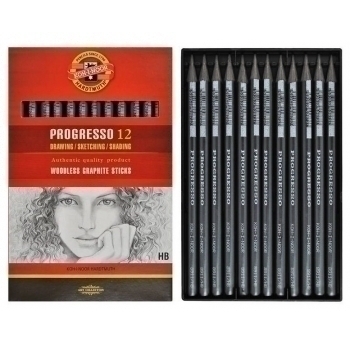 Карандаш KOH-I-NOOR графитовый Progresso в лаке без дерева арт.8911/НB