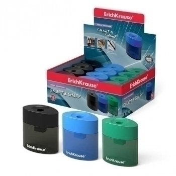 Точилка пластиковая ErichKrause на одно отверстие SMARTSHARP с контейнером арт.21833