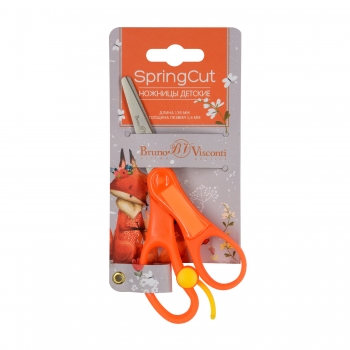 НОЖНИЦЫ ДЕТСКИЕ SPRINGCUTKIDS 13.5 см. (с возвратным механизмом и окошком для подписи) арт.60-0019