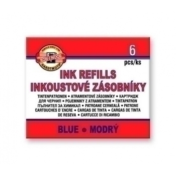 Баллончики для перьевой ручки синие 6шт./уп. (цена за 6 балл.) арт.9991006001KS