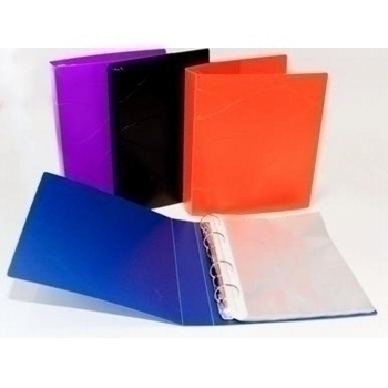 Папка А5 на 4 кольцах 35мм песок пластик. черная арт.071Q-5Р4К