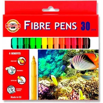 Фломастеры КОН-I-NOOR 30 цв. смываемые водой в карт. уп. арт.771002CJ05KS