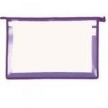 Папка д/тетр. А4 цветная на молнии арт.ПТ-8 офис/фиолетовый