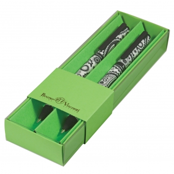 НАБОР ИЗ 2-Х РУЧЕК ArtClick.Cashmere pattern ШАРИКОВАЯ, 0.5 ММ, СИНЯЯ (салатовый футляр) арт.20-0281/2525