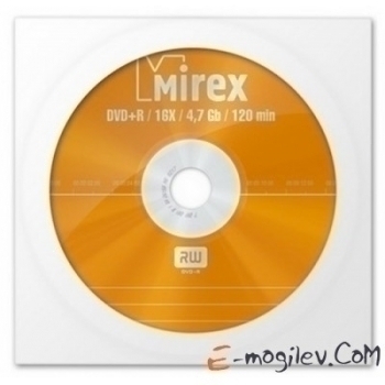 Диск DVD+R 4,7 Gb Mirex 16x в бумажном конверте с окном арт.UL130013A1С