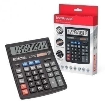 Калькулятор Erich Krause DC-777-12N 12 разр., 2пит., двухуровн.память, 148х198, черный арт.EK37772