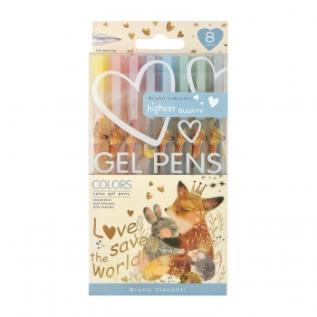 НАБОР ГЕЛЕВЫХ РУЧЕК COLORS.ЛЮБОВЬ, КАК ОНА ЕСТЬ, 0.5 мм, 8  цветов арт.20-0363