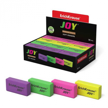 Ластик ErichKrause JOY, ассорти 4 цвета арт.34649