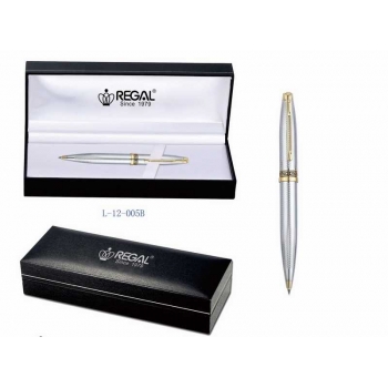 Ручка REGAL 12 шариковая  (серия George) в футляре, серебристый корпус арт.L-12-005B